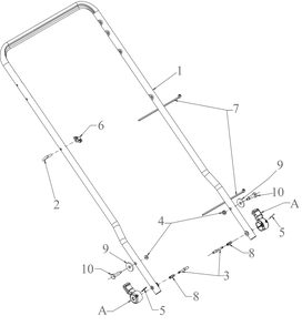 Handle Diagram and Parts List for SC900 (12ABR27B710)(2022) Cub Cadet Lawn Mower